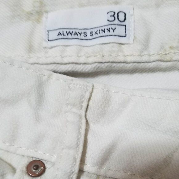 Gap 1959 Always Skinny Off white on Off white floral Jeans size 30 - Picture 3 of 9